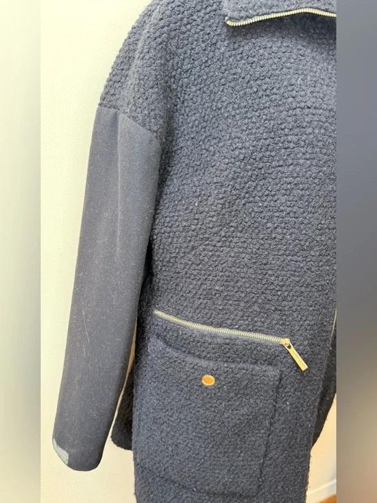 Michael Kors Black Coat Designer Classic M Elegant Chic Minimal Luxury Jacket - Picture 4 of 8